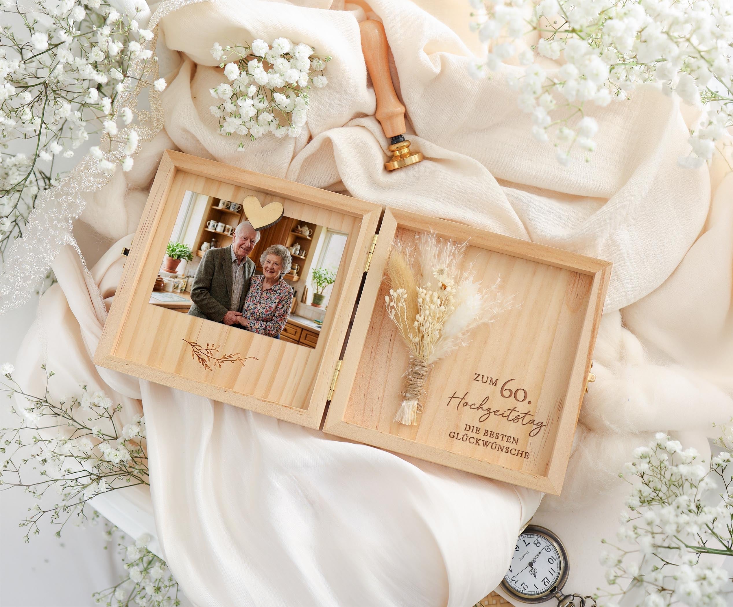 Diamantene Hochzeit Geschenk Holzbox