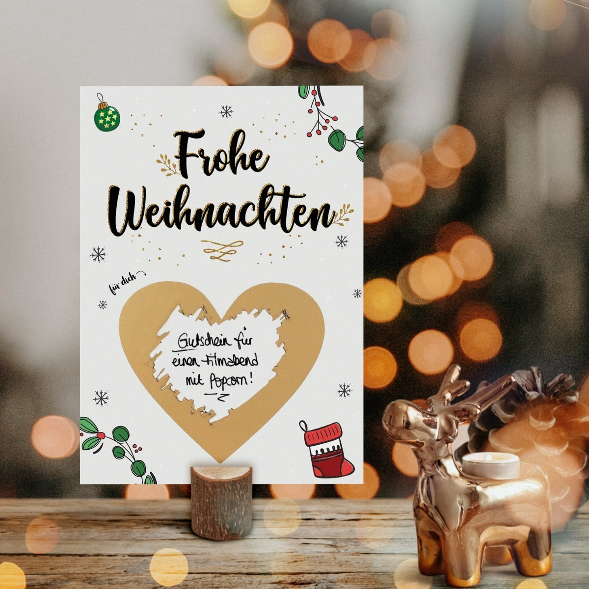 Weihnachtskarte zum freirubbeln