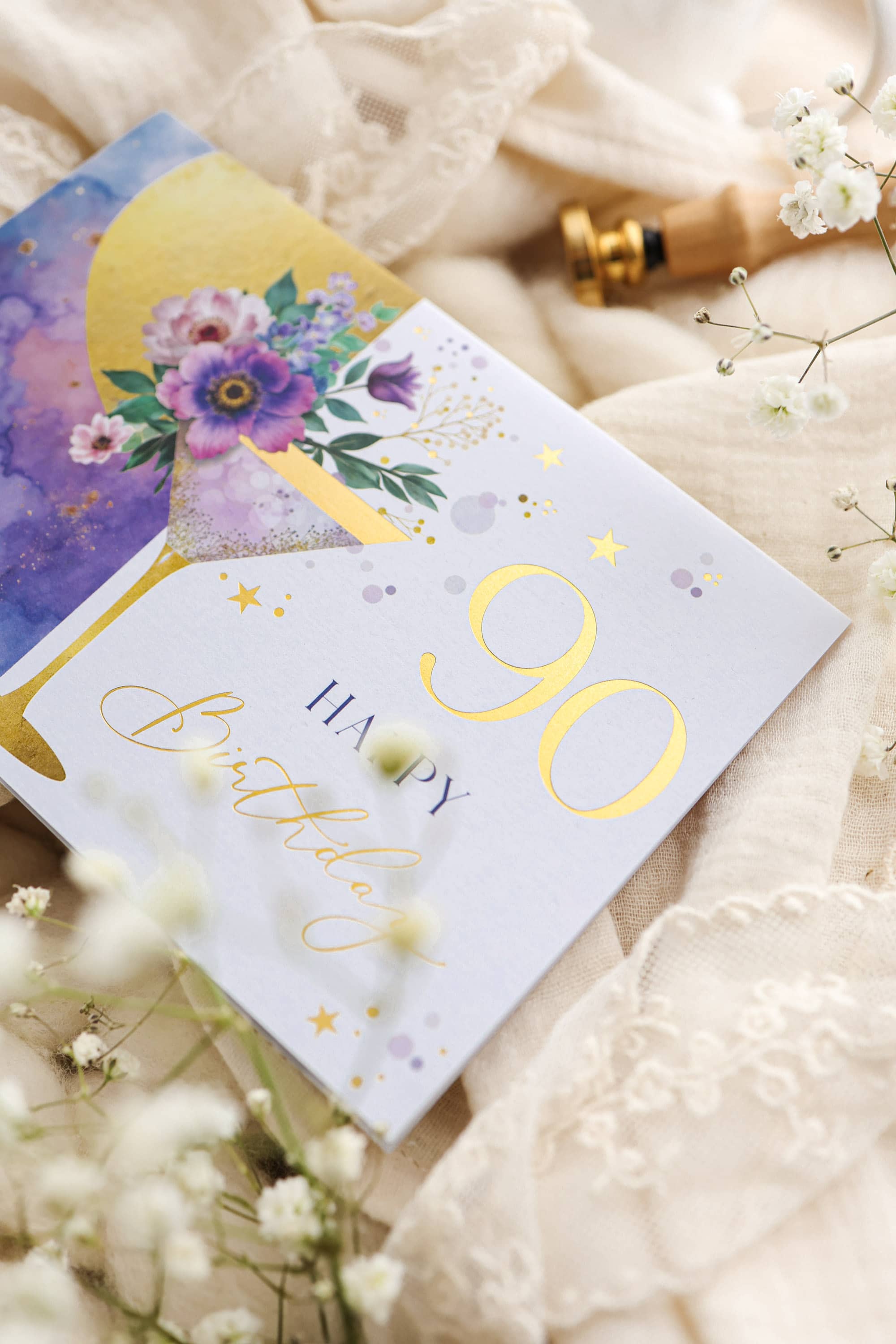 Carte 18 ans GRIS avec enveloppe et cachet de cire