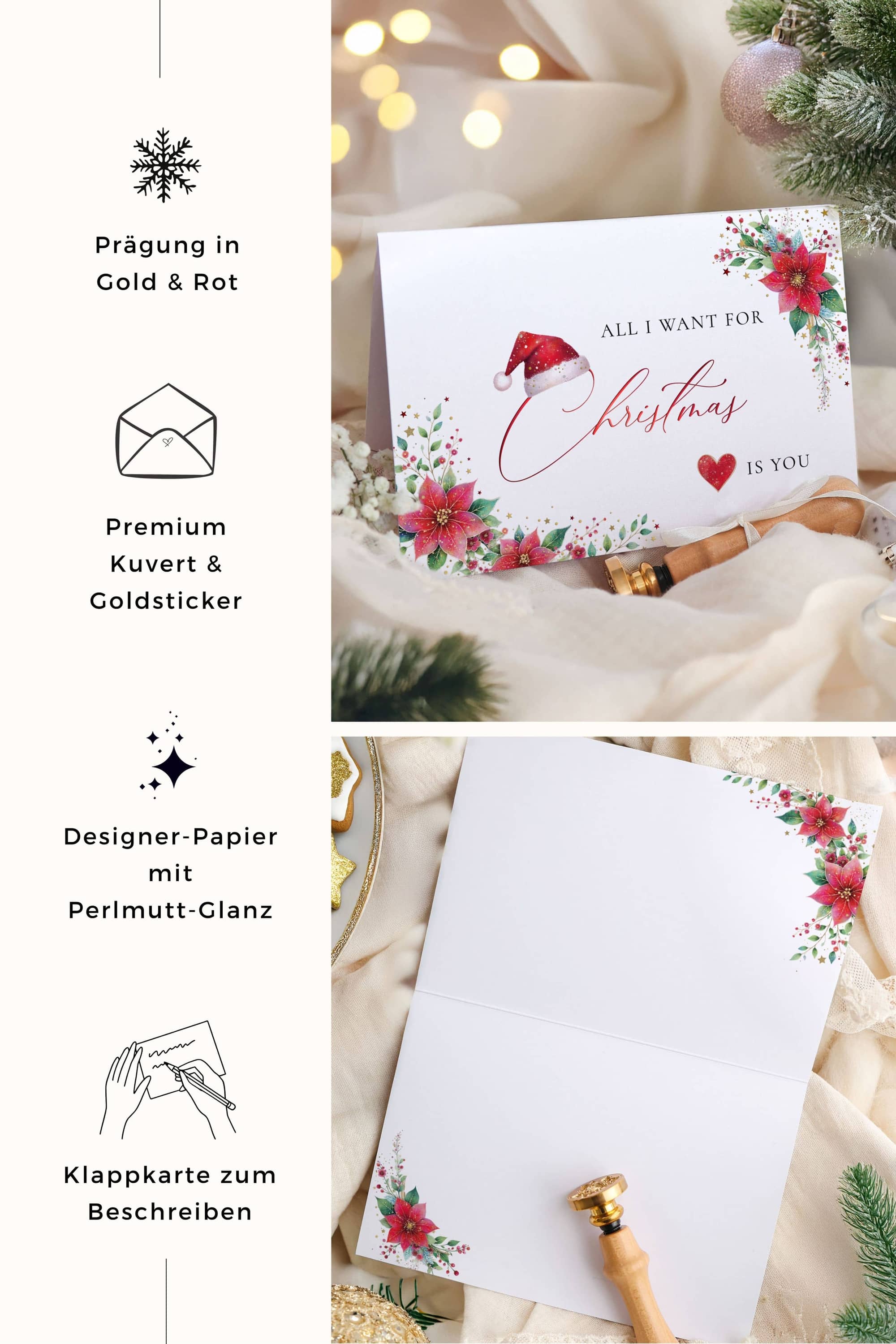 Weihnachtskarte STARDUST All I want for Christmas is You