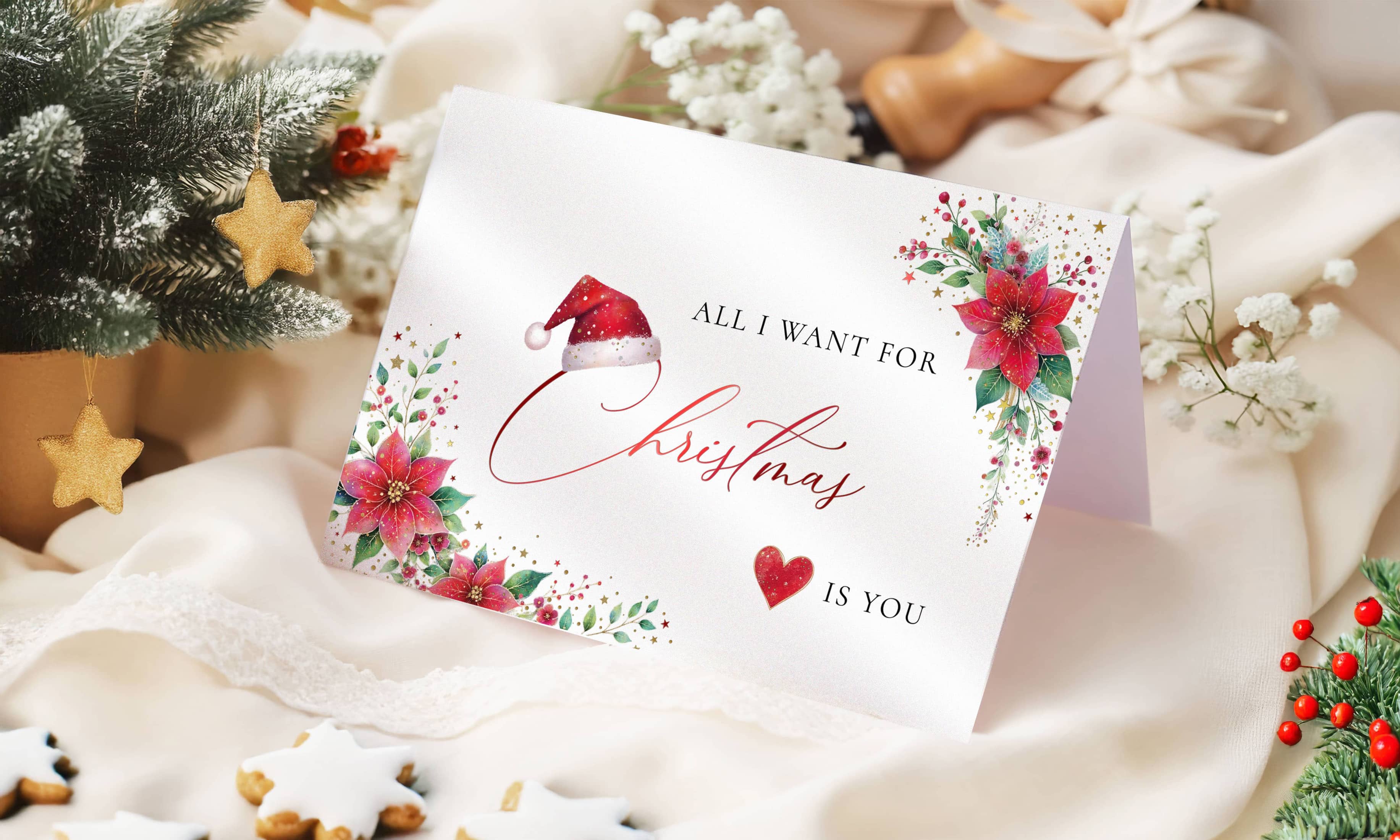 Weihnachtskarte STARDUST All I want for Christmas is You