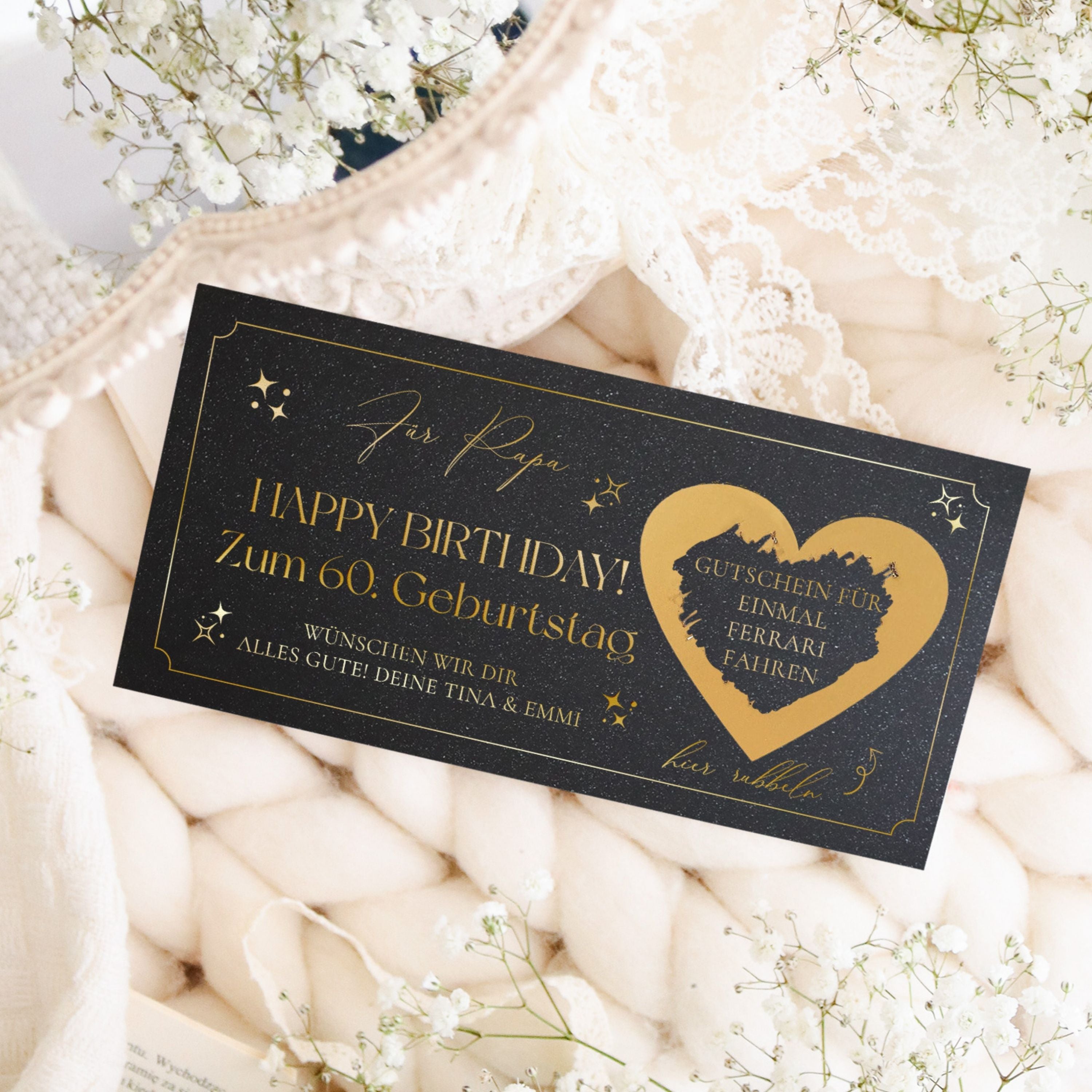 Geburtstagskarte personalisierbar mit Rubbelsticker Geschenk JoliCoon