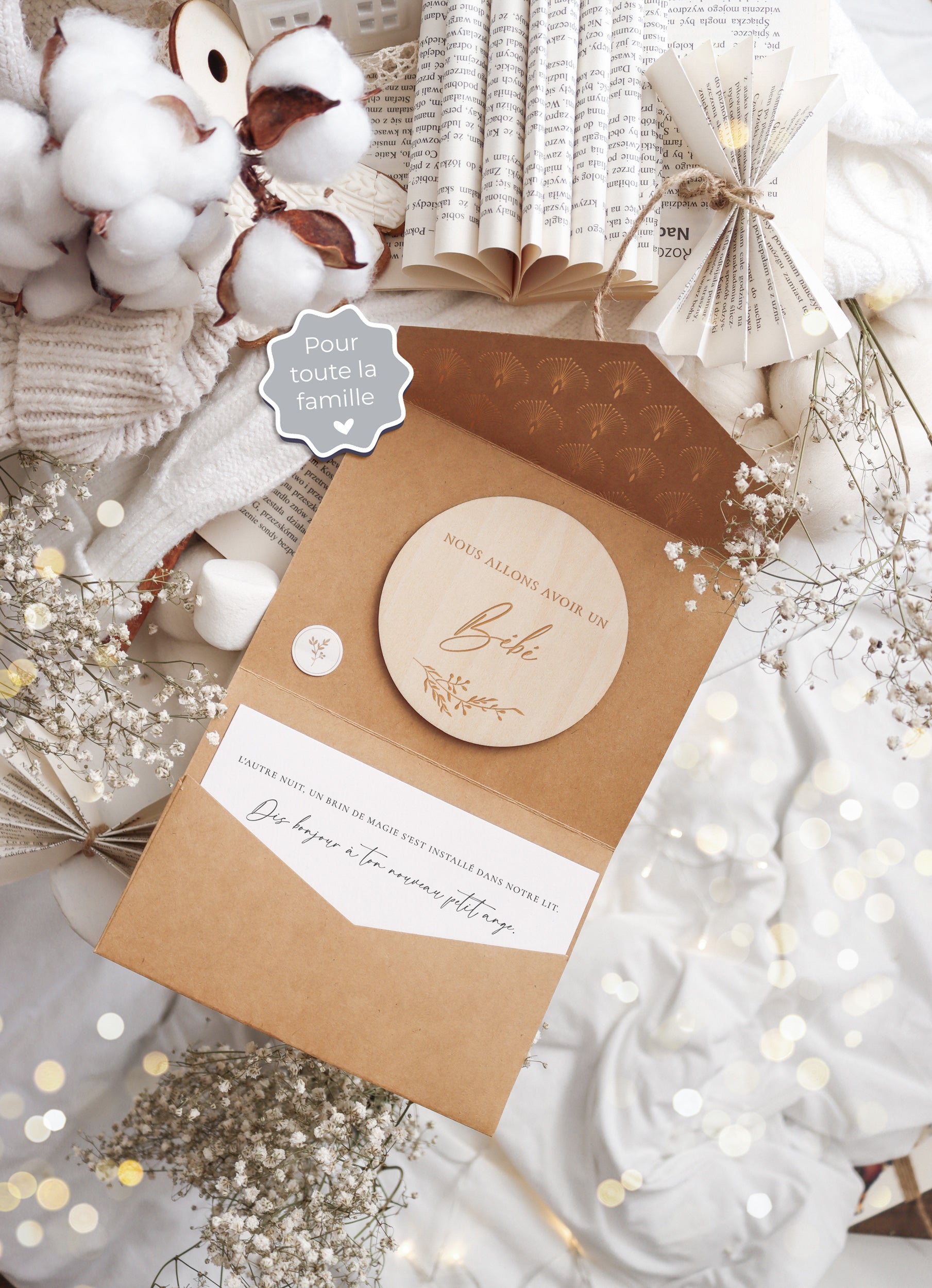 Annoncer la grossesse a toute ta famille avec cartes en bois cadeaux jolicoon