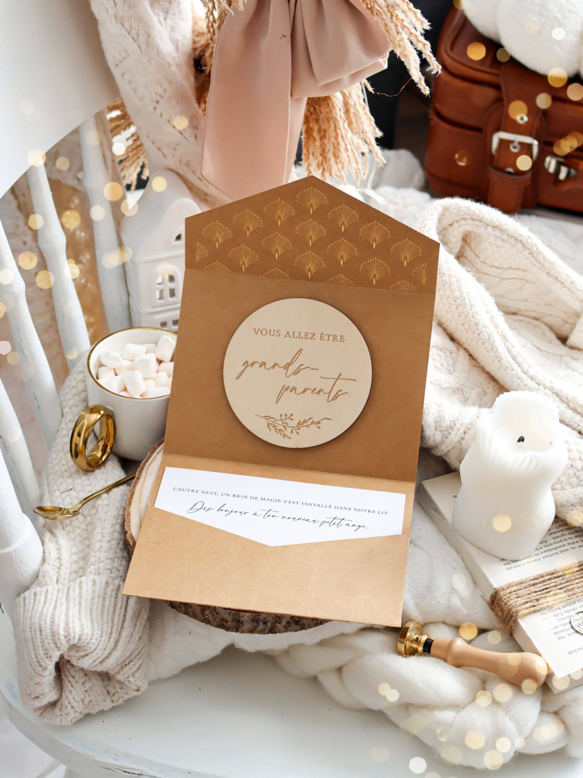 Publicité la grossesse - Cartes en bois