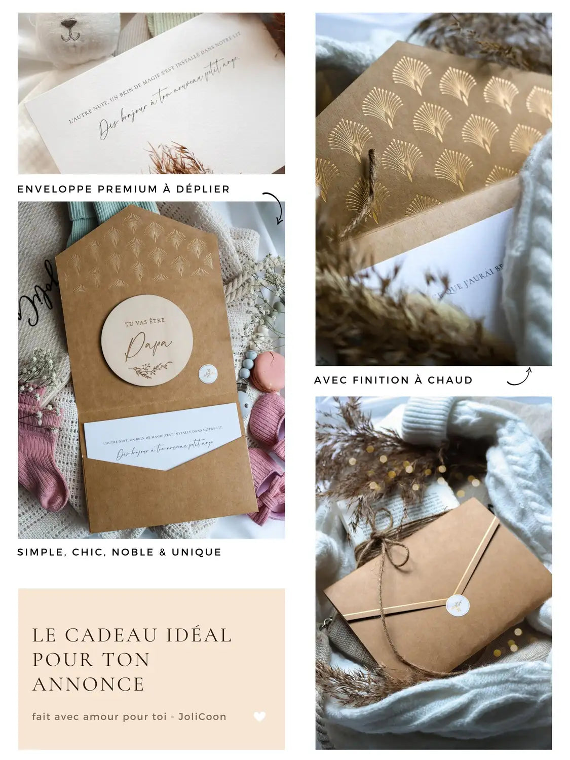 Tu vas être papa - cartes en bois