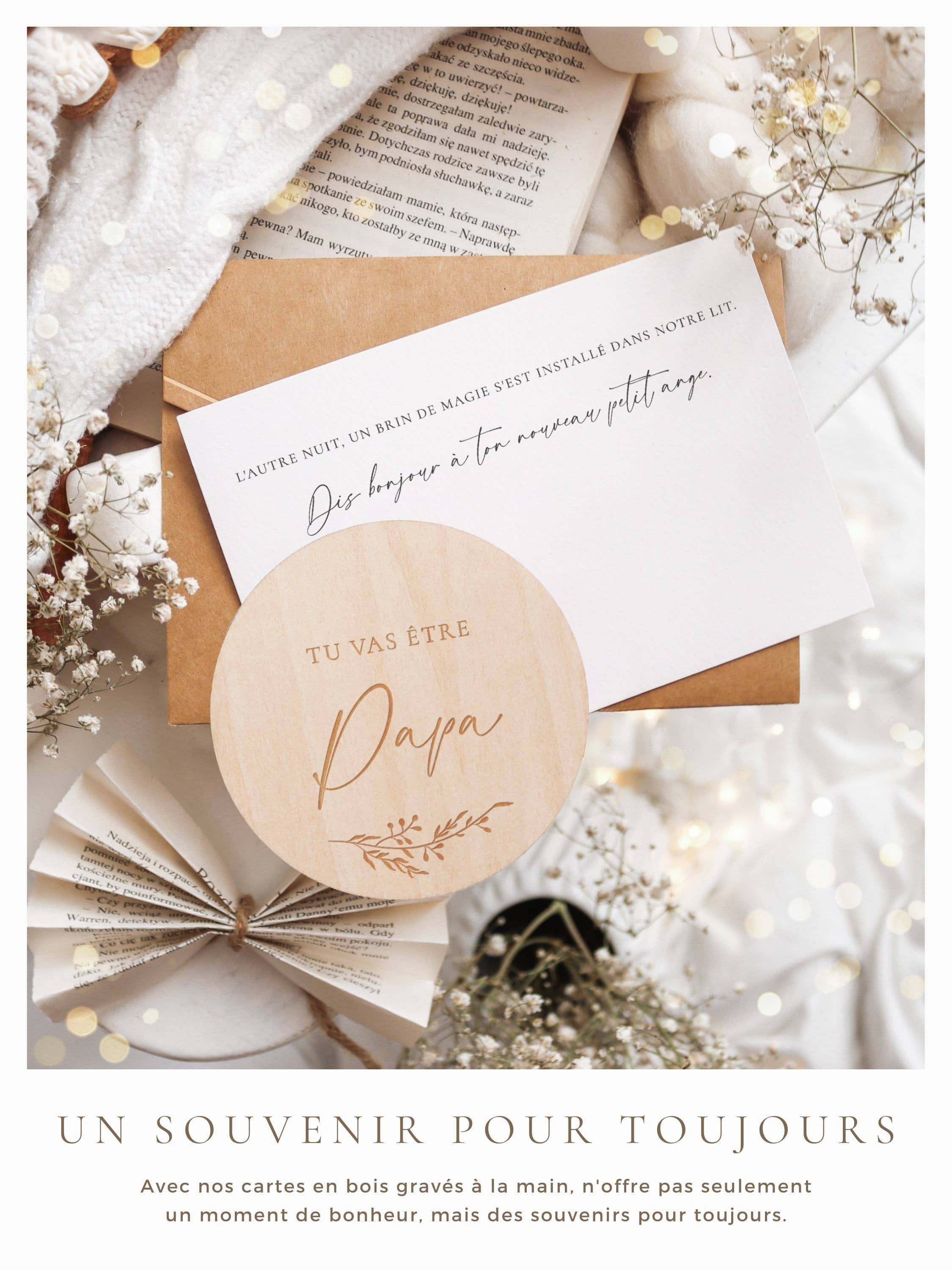 Publicité la grossesse - Cartes en bois