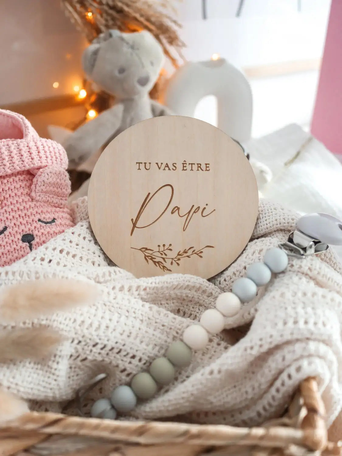 Tu vas être papi - cartes en bois