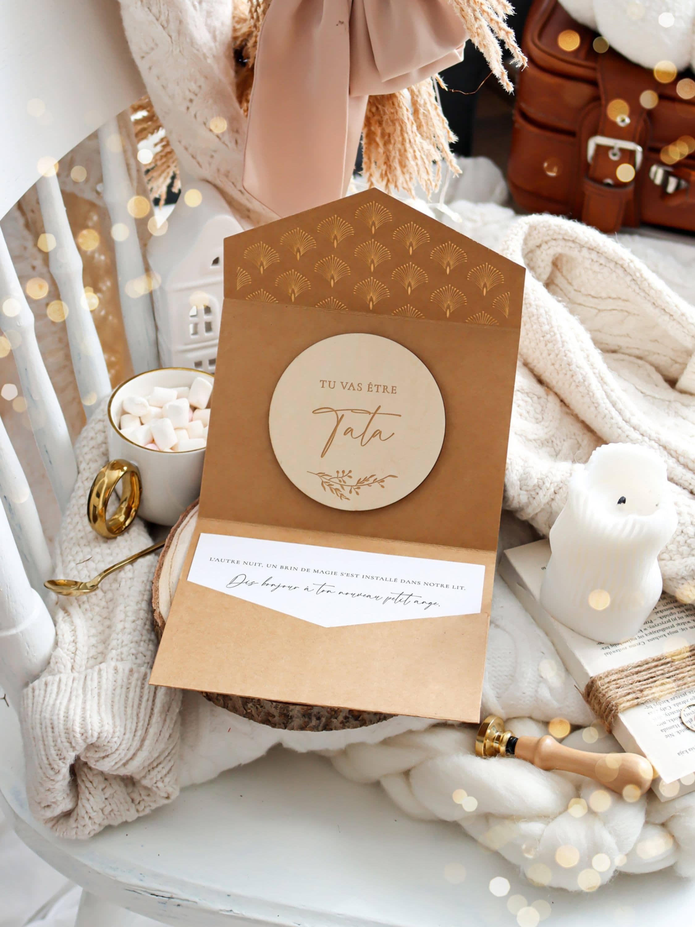 Publicité la grossesse - Cartes en bois