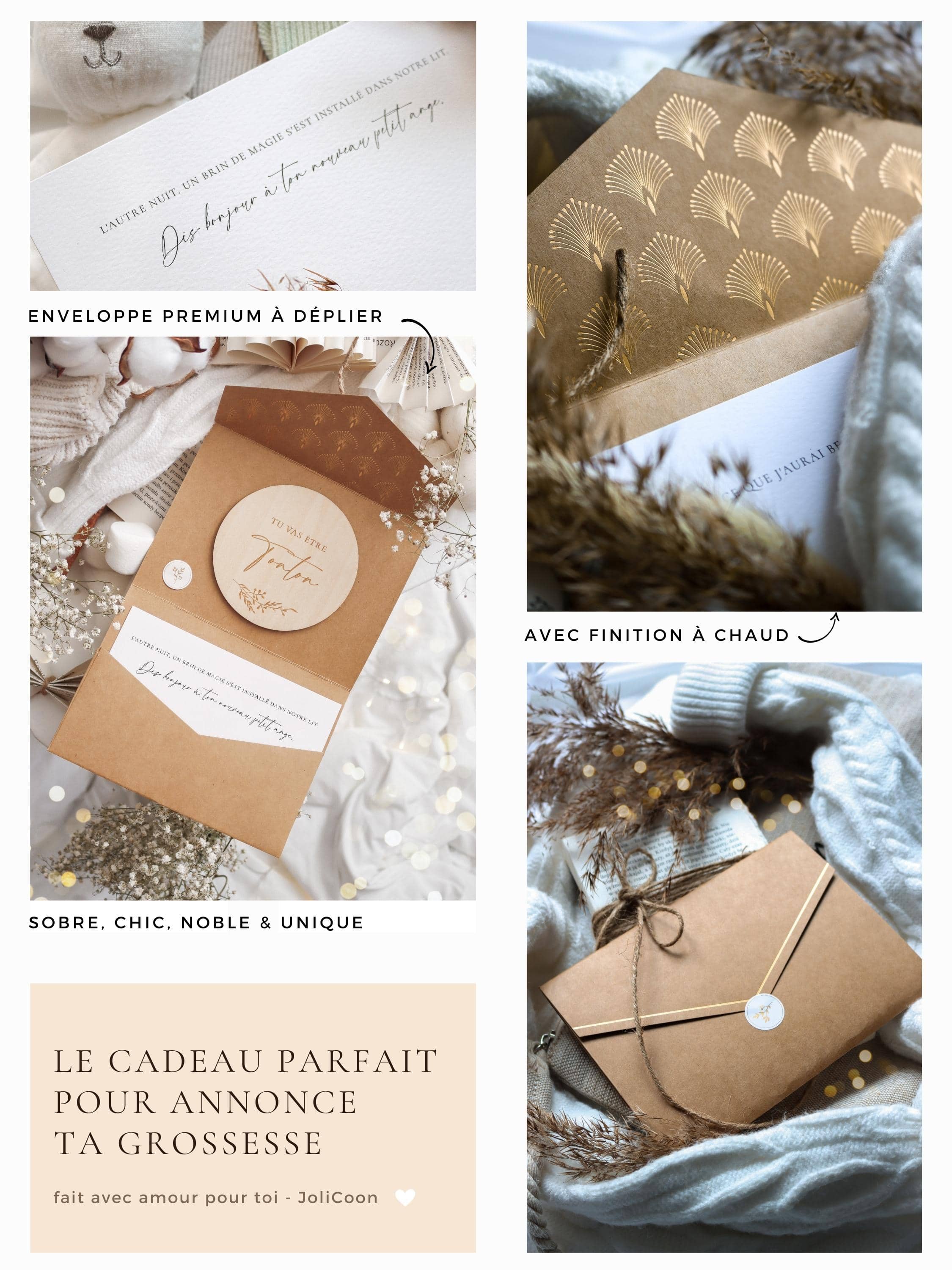 Publicité la grossesse - Cartes en bois