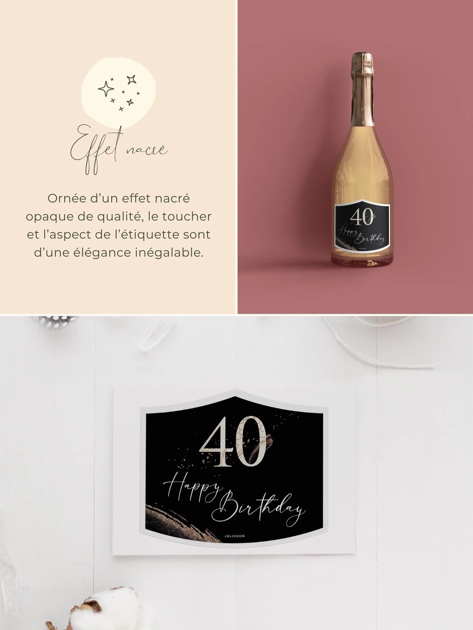 40 Anniversaire étiquette bouteille