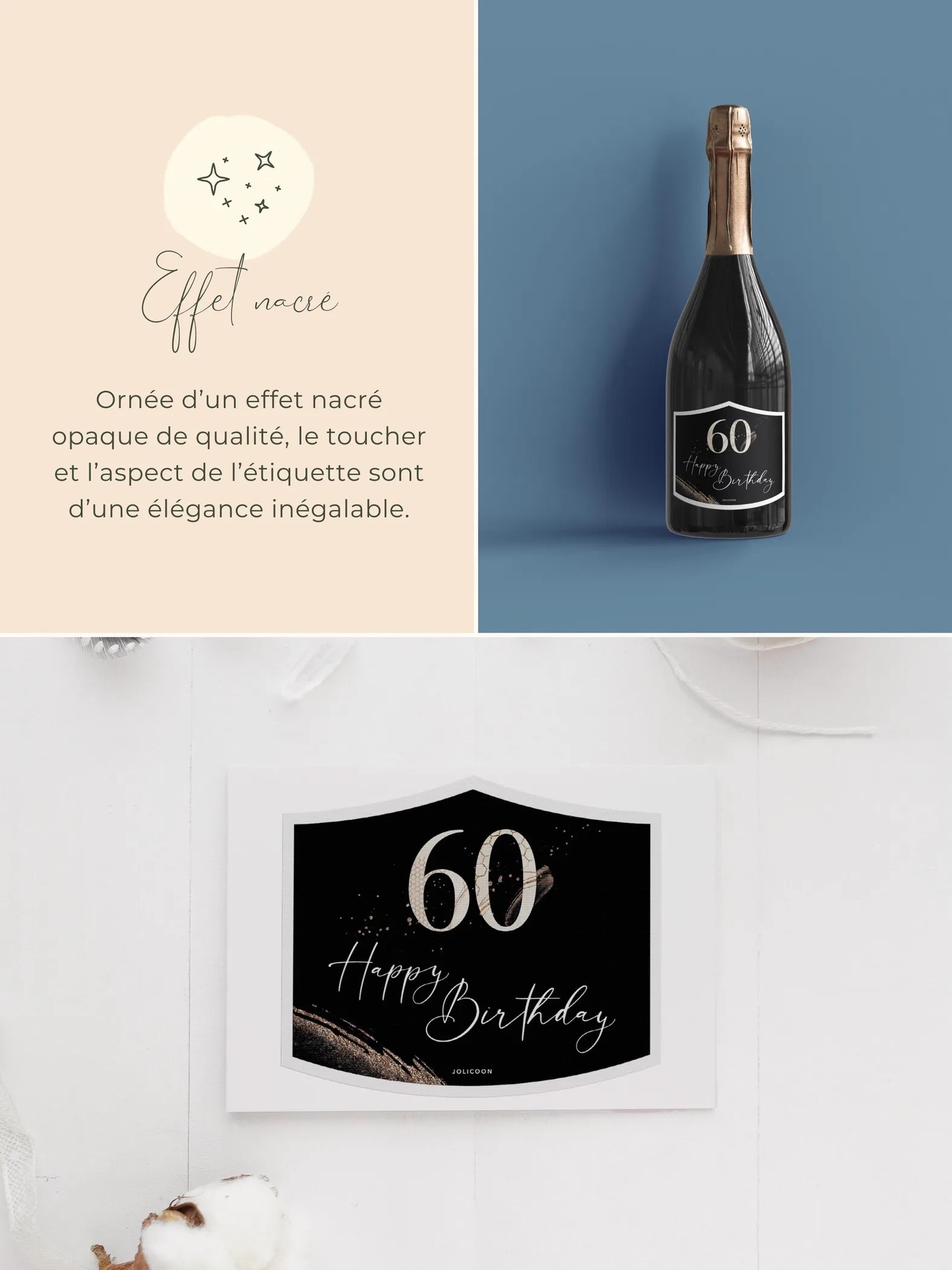 60e anniversaire étiquette bouteille