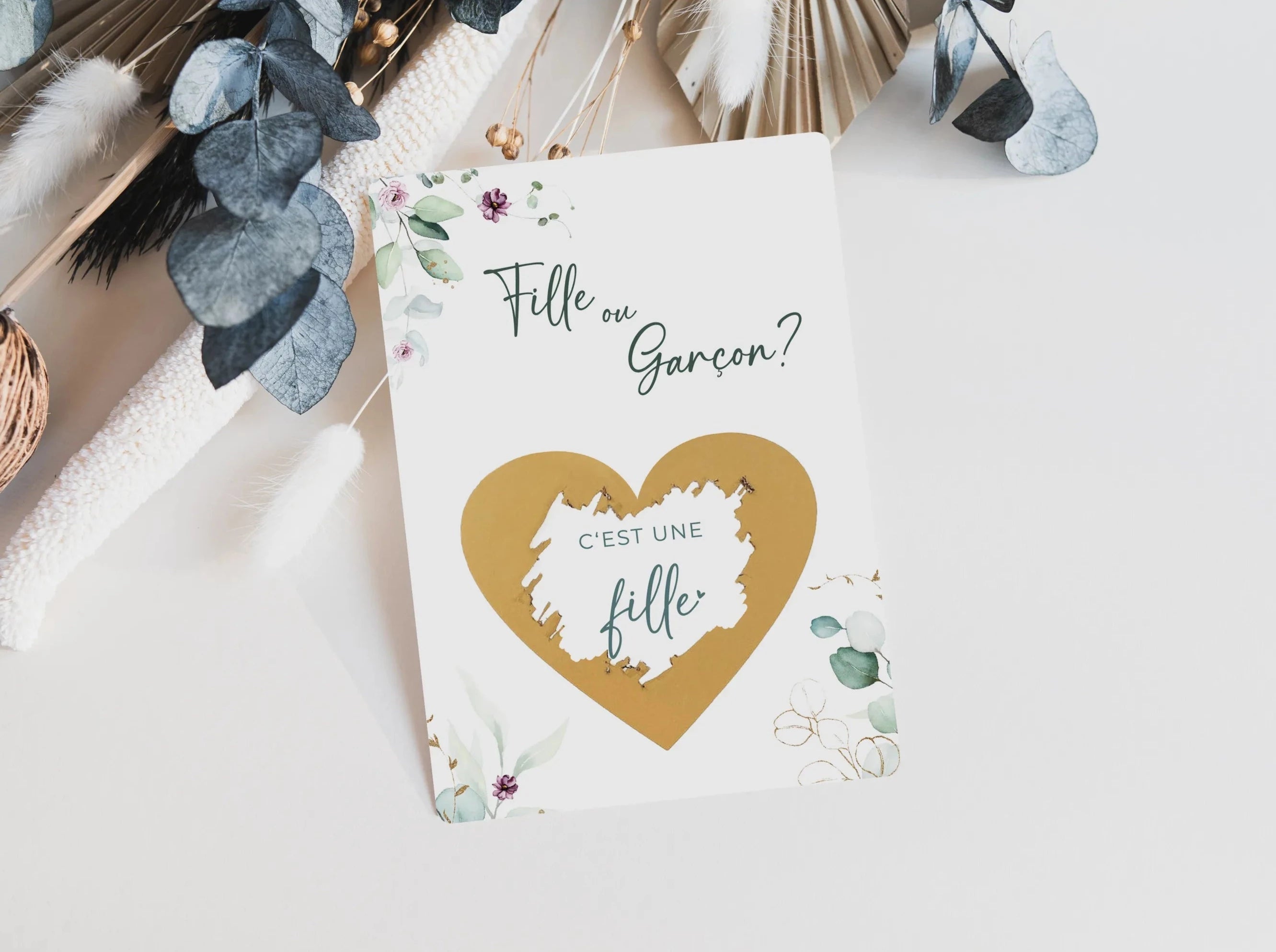 C'est une fille Carte à gratter Eucalyptus