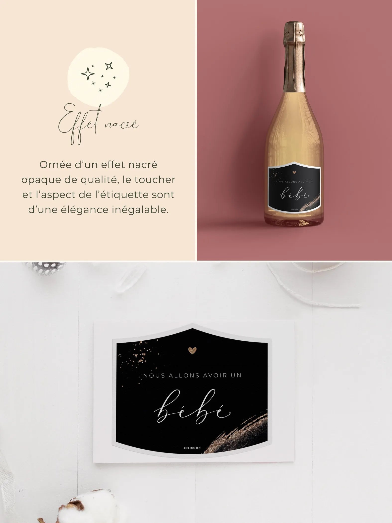 Nous avons un bébé étiquette Bouteille