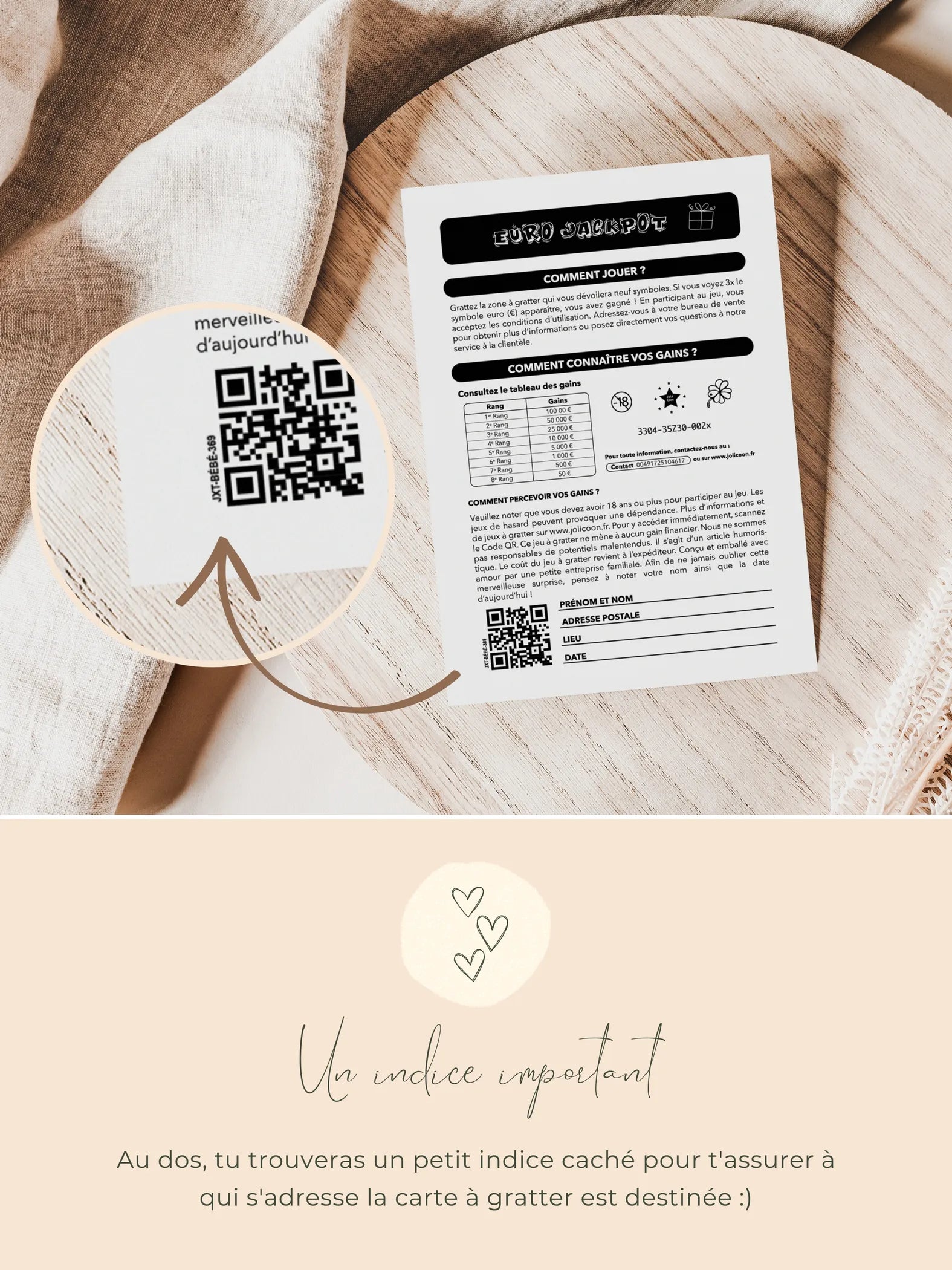 Nous avons un bébé carte à gratter jackpot