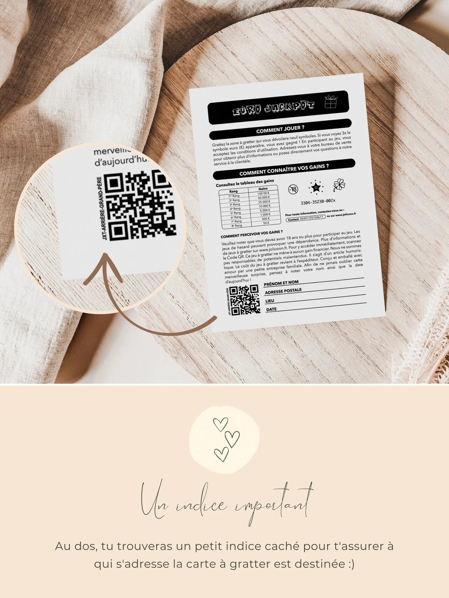 Tu vas être arrière-grand-père Carte à gratter Jackpot