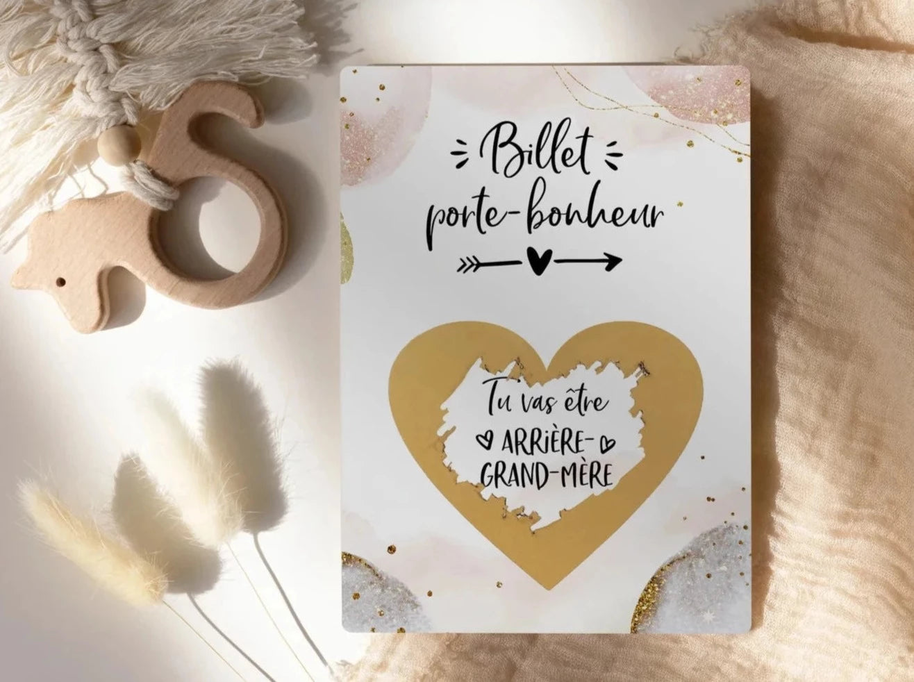 Tu vas être arrière-grand-mère Carte à gratter Glamour d'or