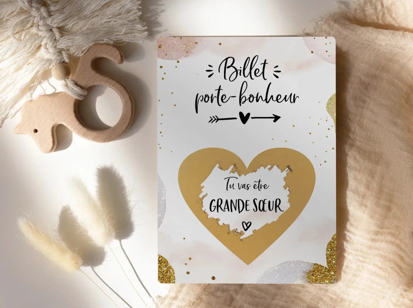 Tu vas être grande sour Carte à gratter glamour d'or