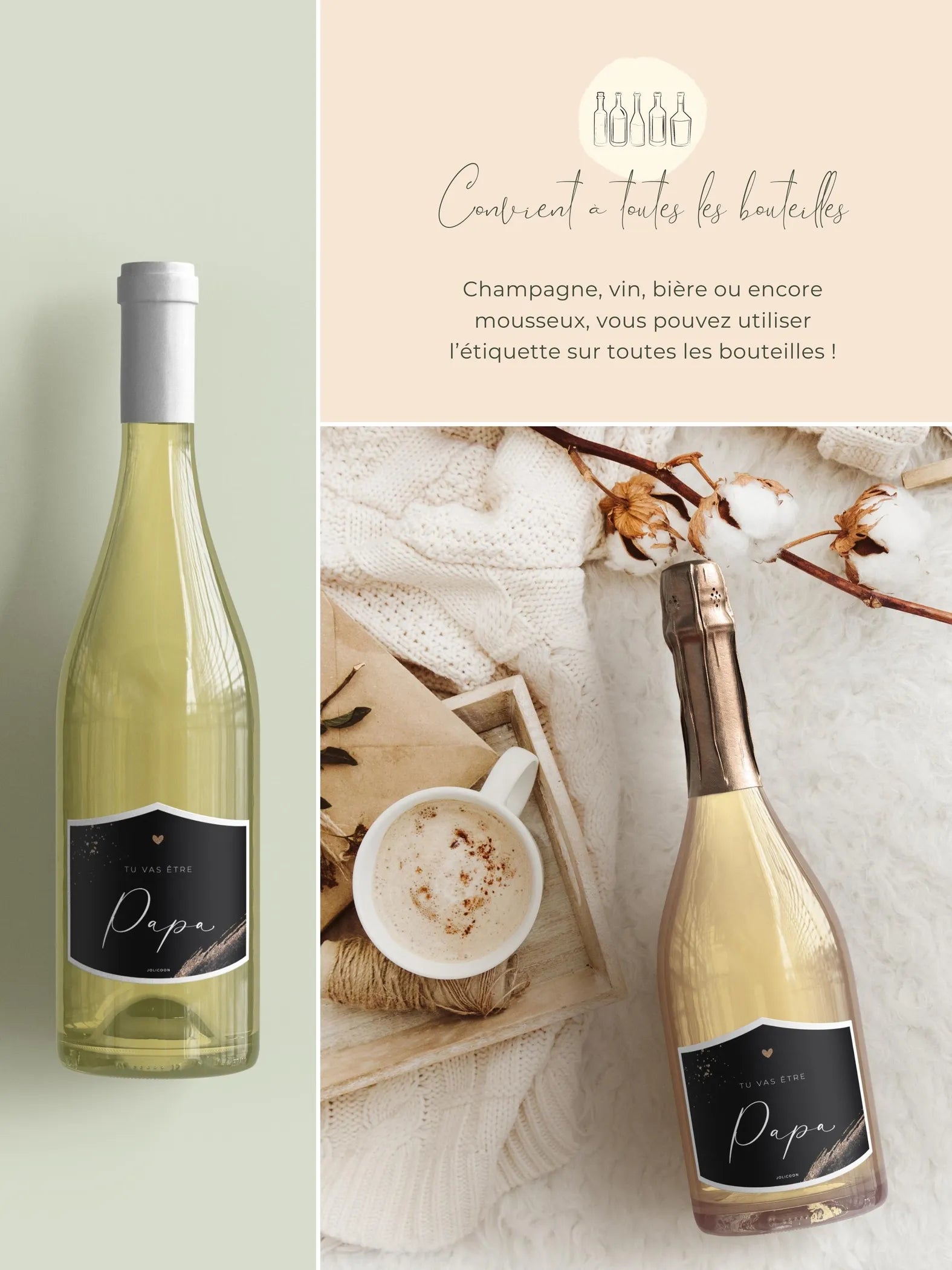 Tu vas être papa Étiquette Bouteille