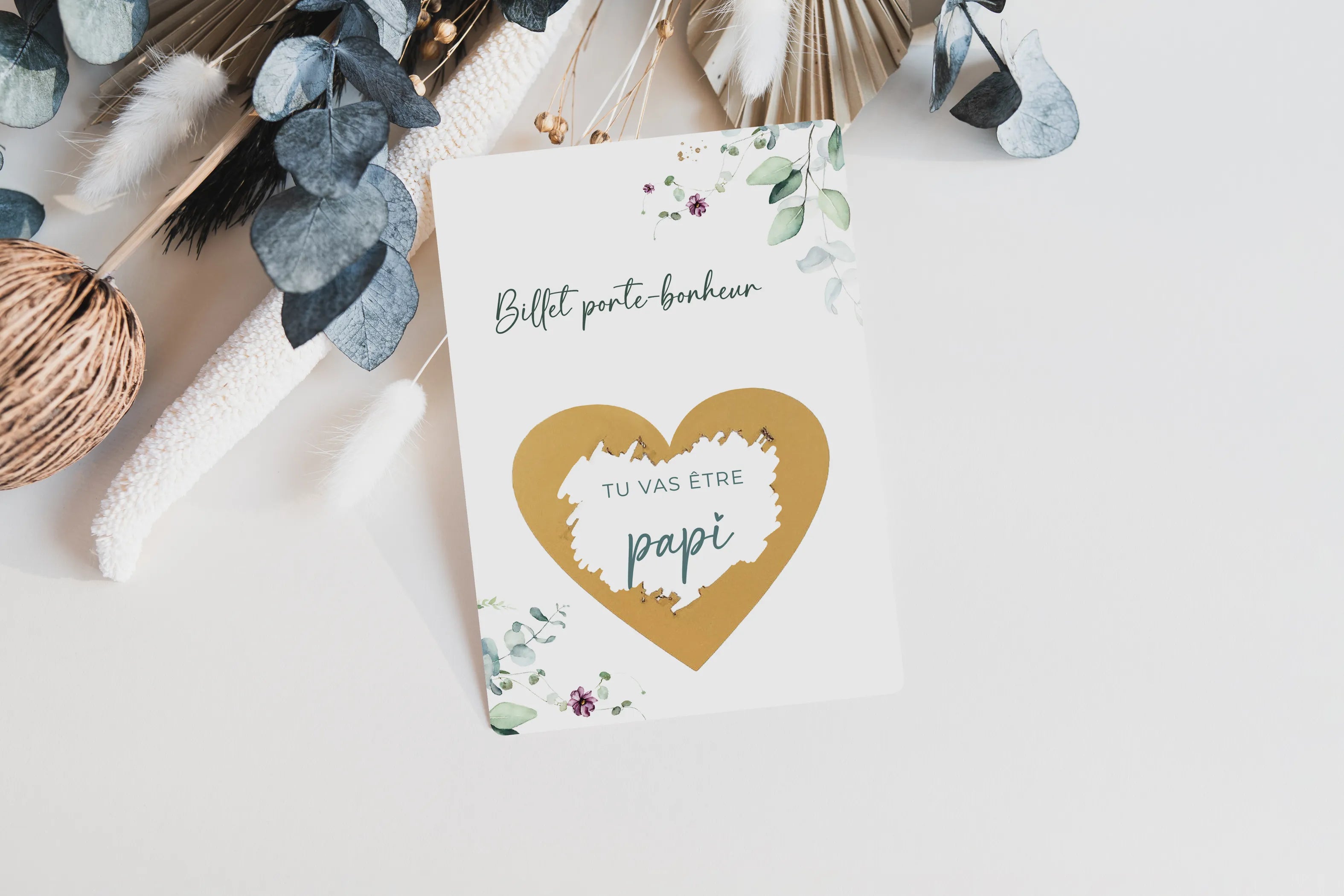 Tu vas être papi Carte à gratter Eucalyptus