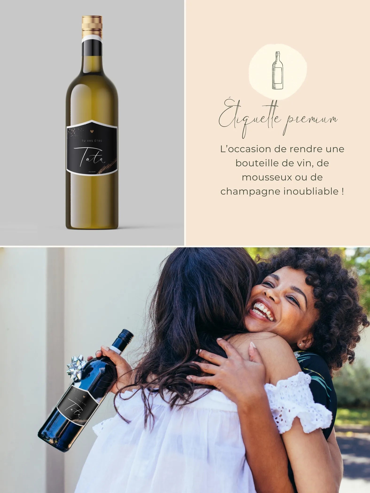 Tu vas être tata Étiquette Bouteille