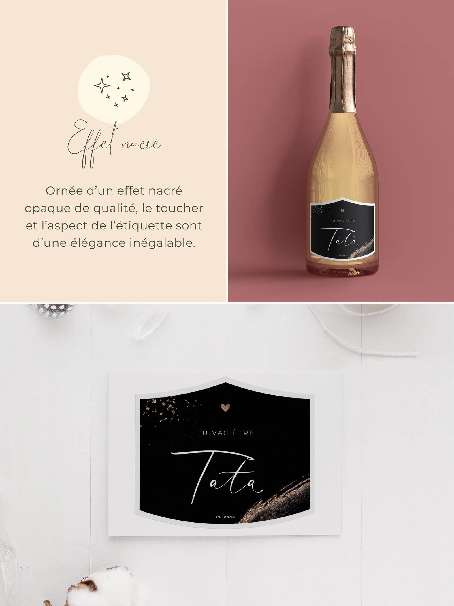 Tu vas être tata Étiquette Bouteille