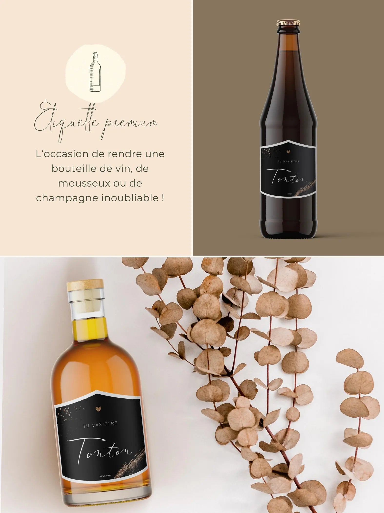 Tu vas être tonton Étiquette Bouteille