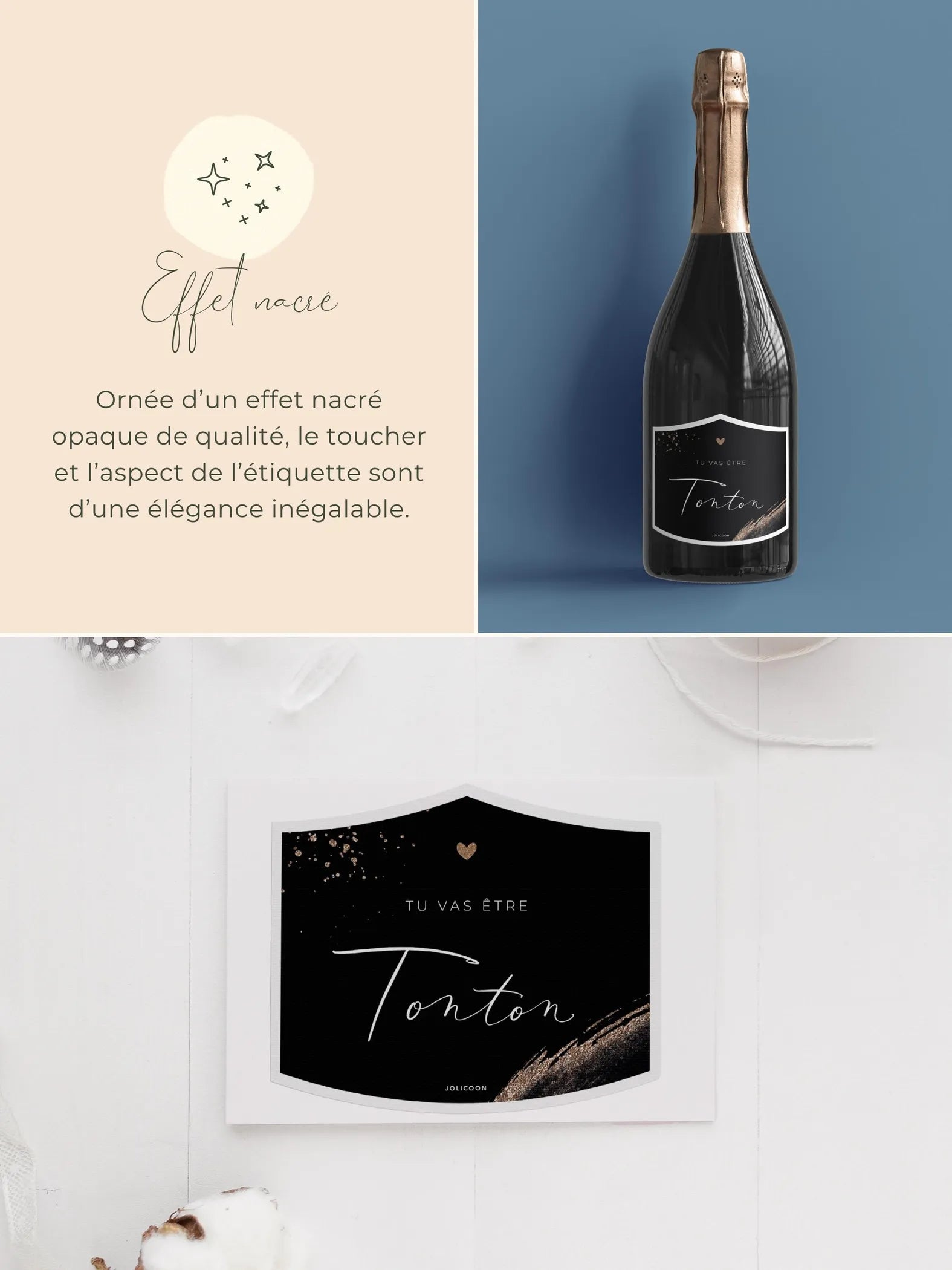 Tu vas être tonton Étiquette Bouteille