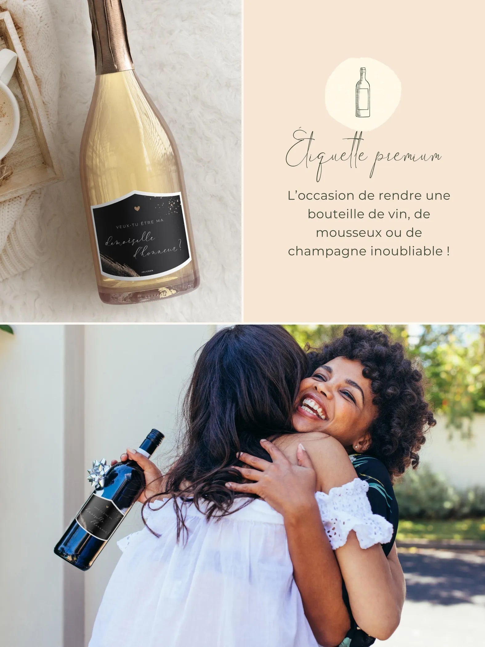 Veux-tu être ma demoiselle d'honneur Étiquette Bouteille - JoliCoon