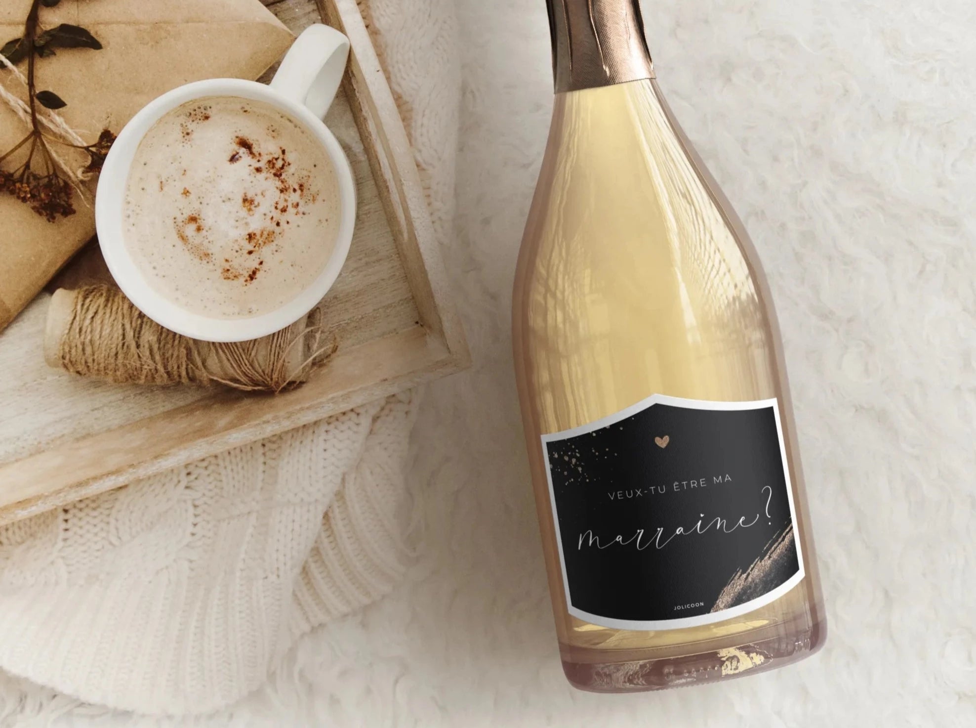 Veux-tu être ma marraine Étiquette Bouteille