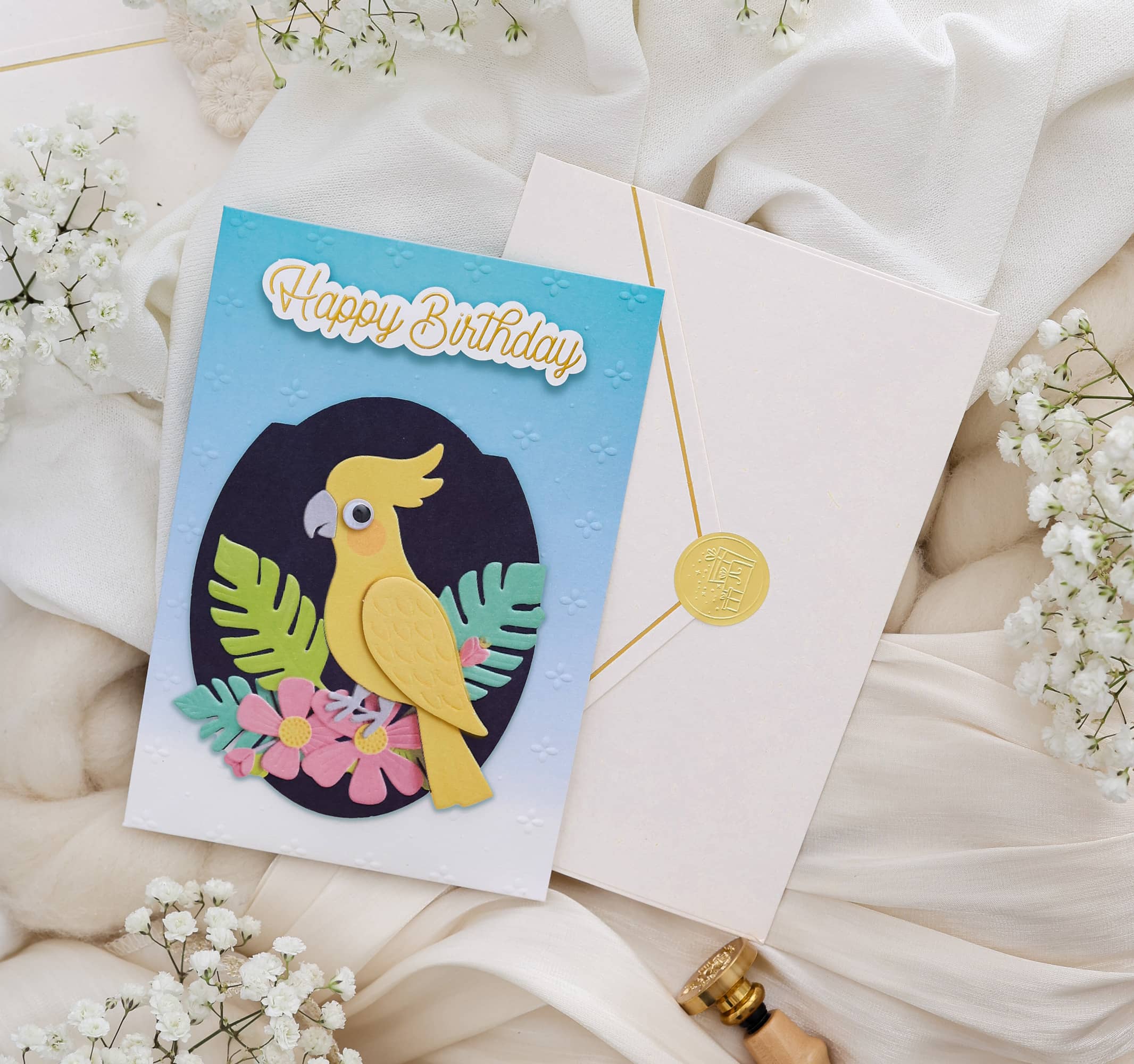 3D Geburtstagskarte SIGNATURE Paradiesvogel
