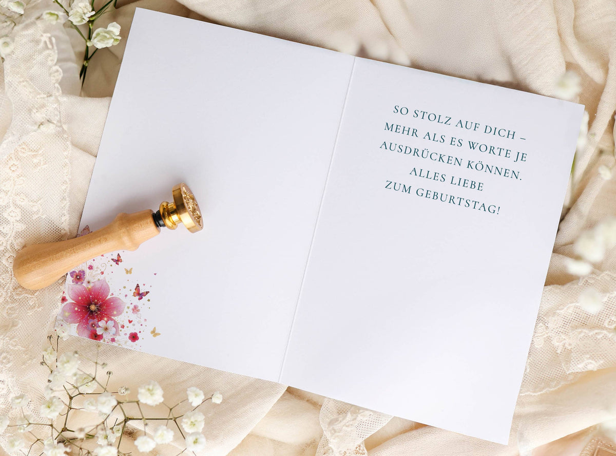 Alles Liebe zum Geburtstag Karte Geschenk elegant JoliCoon
