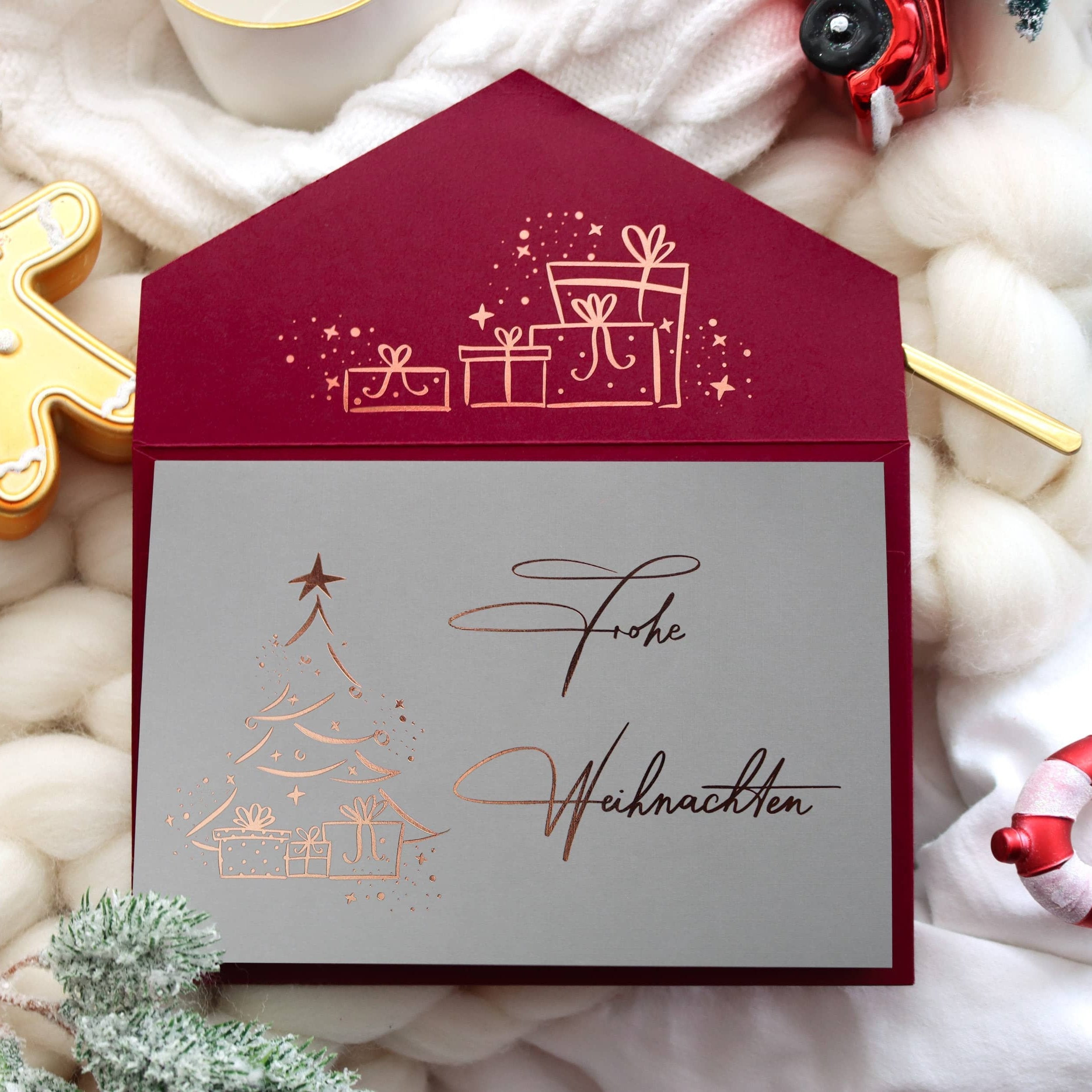 weihnachtskarten frohe weihnachten karte mit kuvert edel