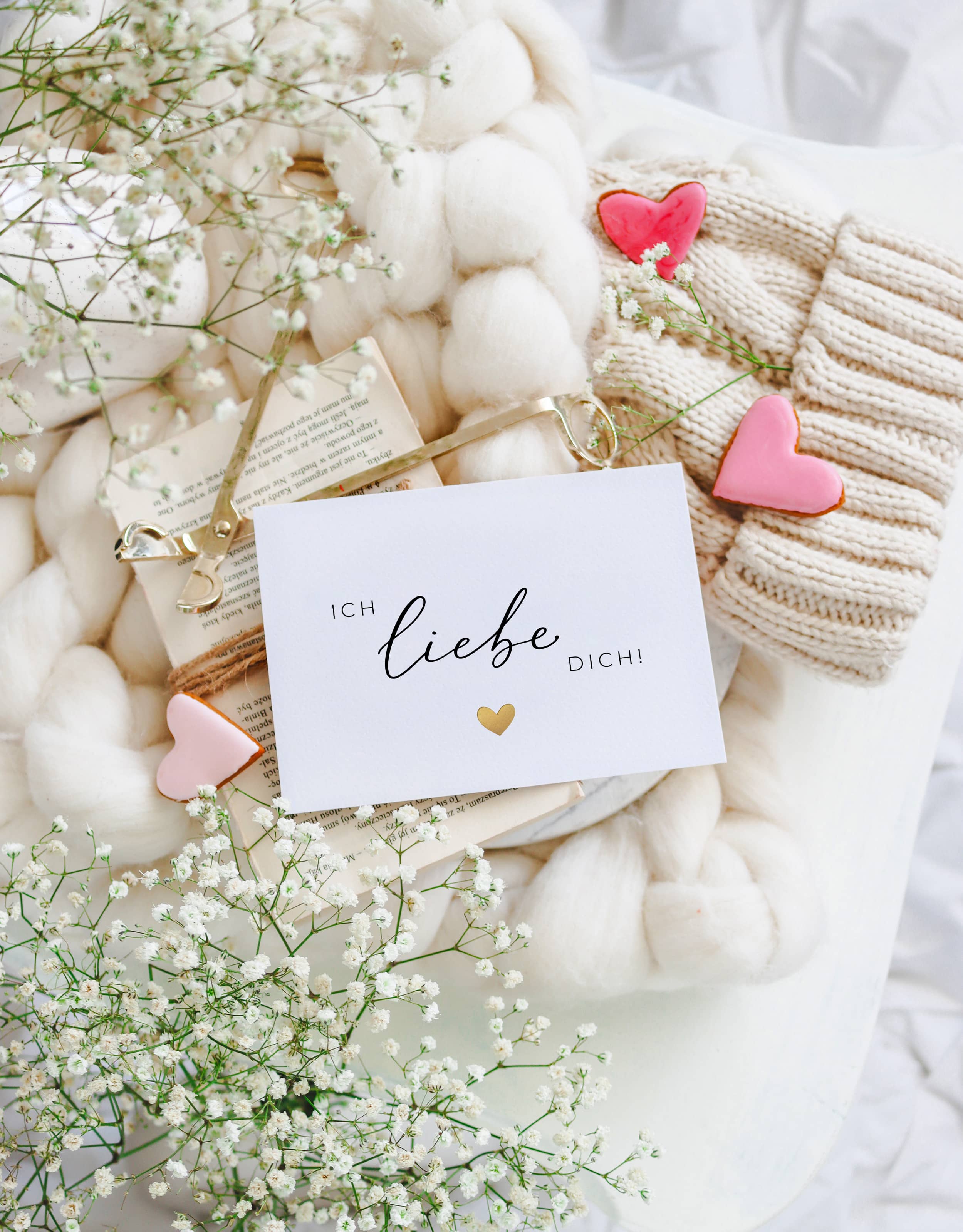 ich liebe dich karte mit kuvert und wachssiegel