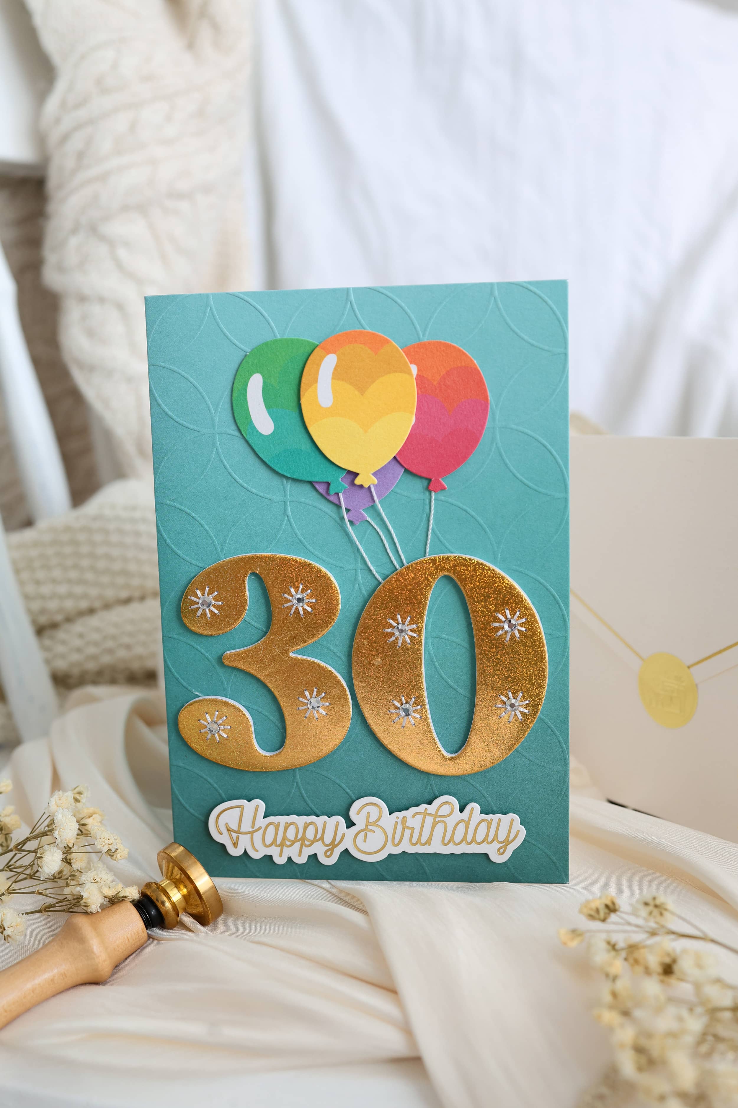 Karte Geburtstag Signature 30 mit Kuvert und Siegel JoliCoon  