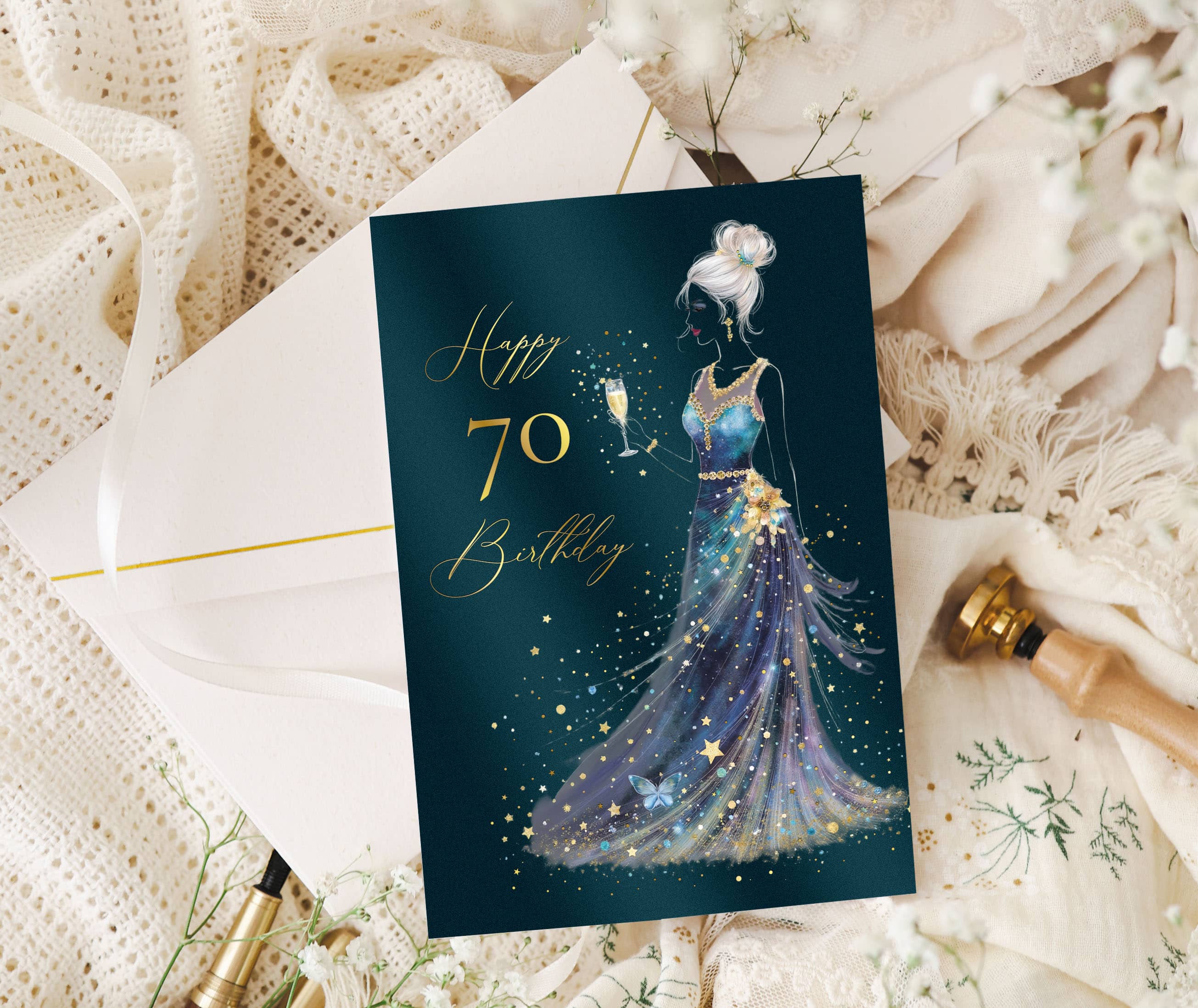 70. Geburtstag Frau Geschenk Karte JoliCoon