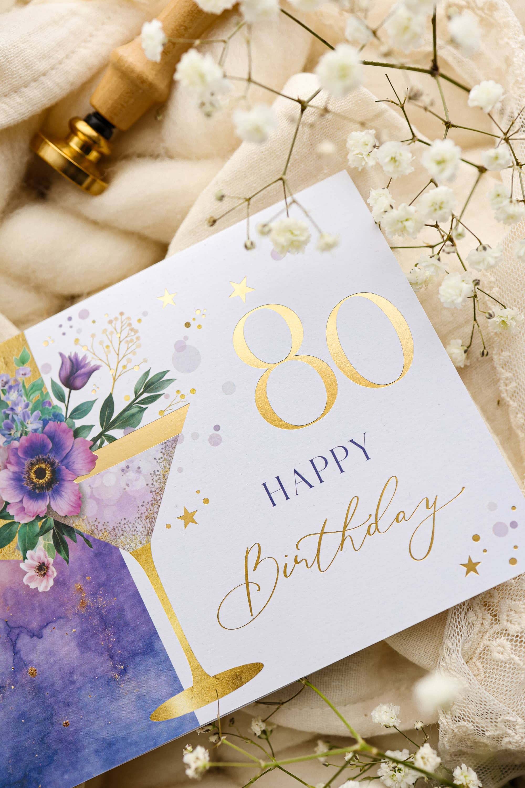 Carte 18 ans GRIS avec enveloppe et cachet de cire