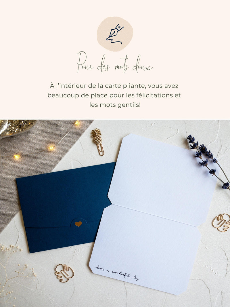 40 Carte anniversaire pliable bleu