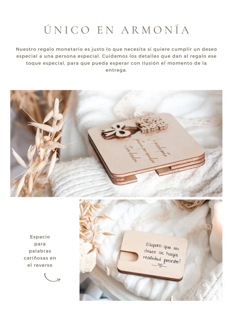 Cadeau d'argent en bois - mariage