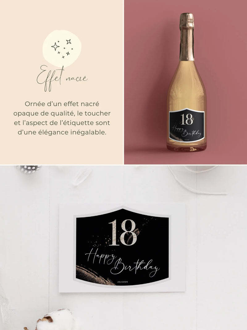 18 Anniversaire étiquette bouteille