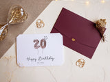 20 Carte anniversaire pliable rouge