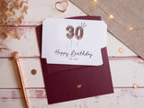 30 Carte anniversaire pliable rouge