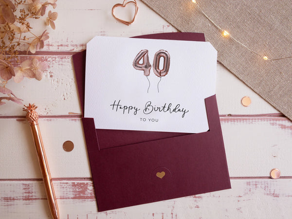 40 Carte anniversaire pliable rouge