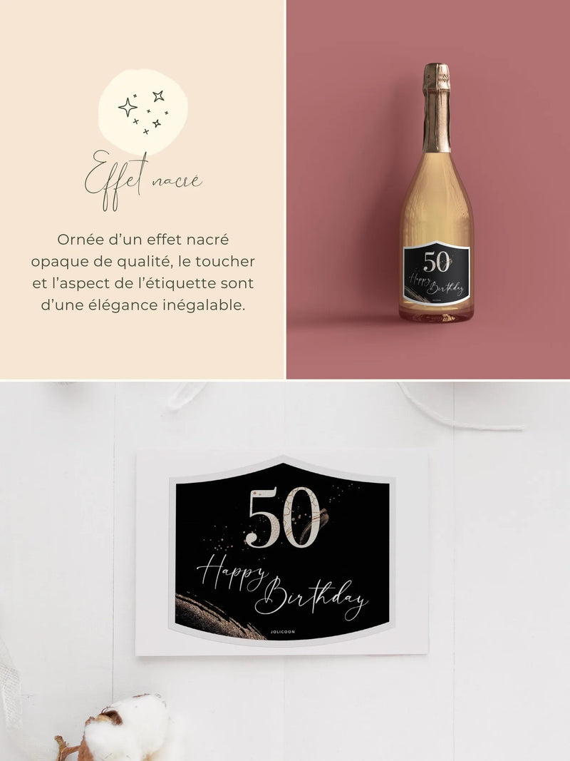 50e anniversaire étiquette bouteille