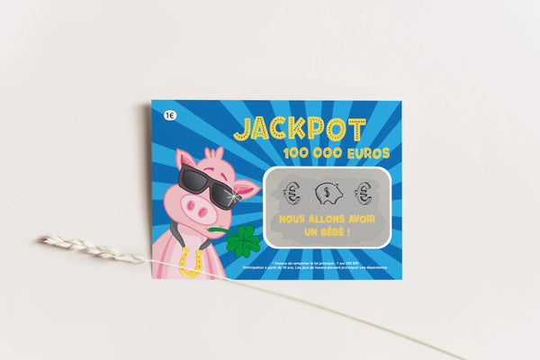 Nous avons un bébé carte à gratter jackpot