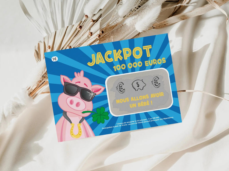 Nous avons un bébé carte à gratter jackpot