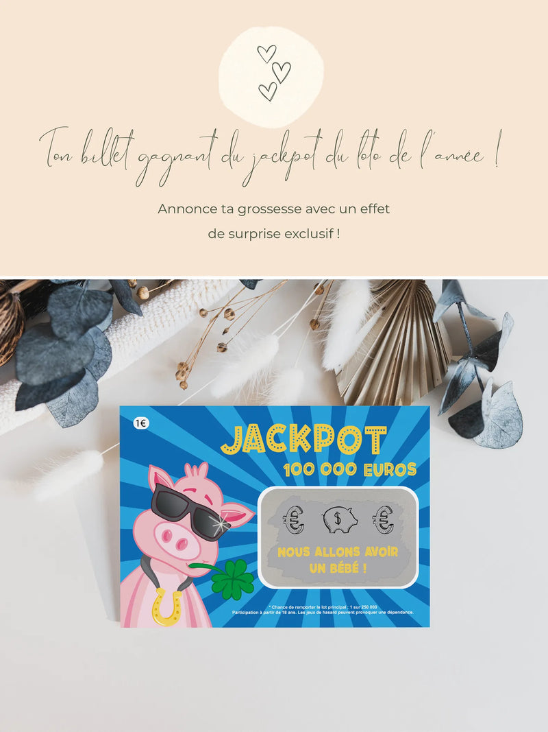 Nous avons un bébé carte à gratter jackpot