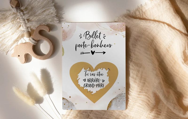 Annonce grossesse carte à gratter Glamour d'or - JoliCoon