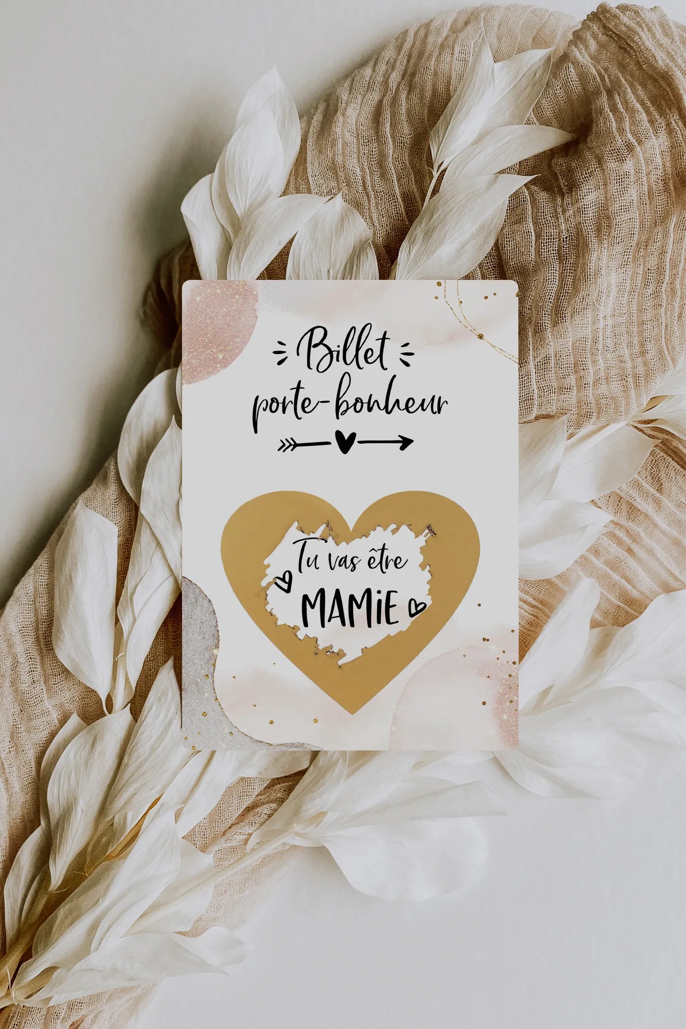 Tu vas être mamie Carte à gratter Glamour d'or