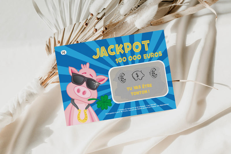 Tu vas être tonton Carte à râper Jackpot